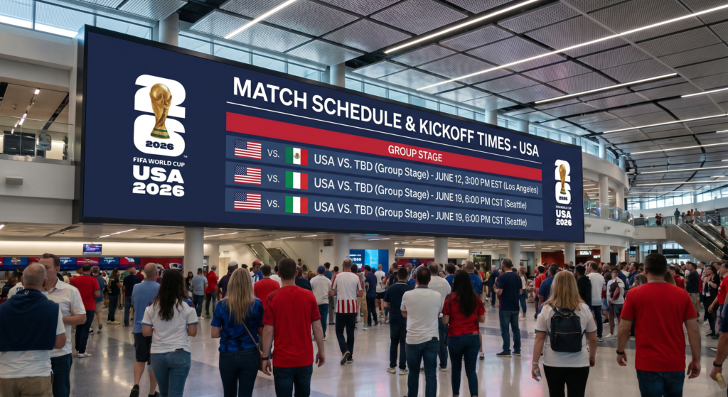 World Cup 2026 USA Match Schedule & Kickoff Times